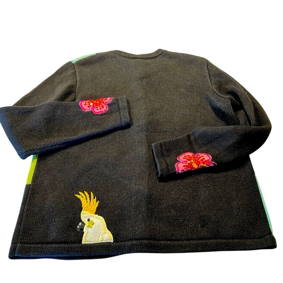 Colorful Vintage Berek 2 Takamo Sakon Parrot and Floral Cardigan - Picture 11 of 14